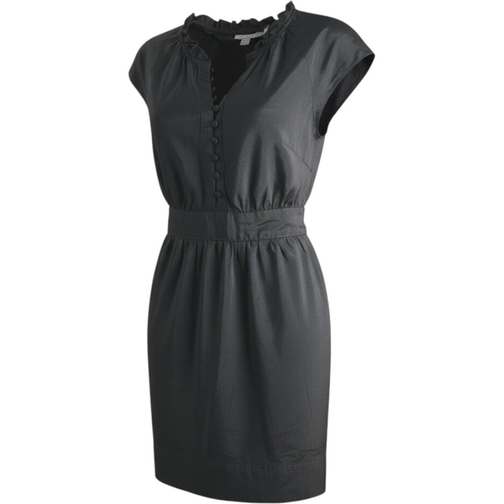 Apt. 9 Women's Black Ruffle V-Neck Cap Sleeve Fit & Flare Dress size Medium
